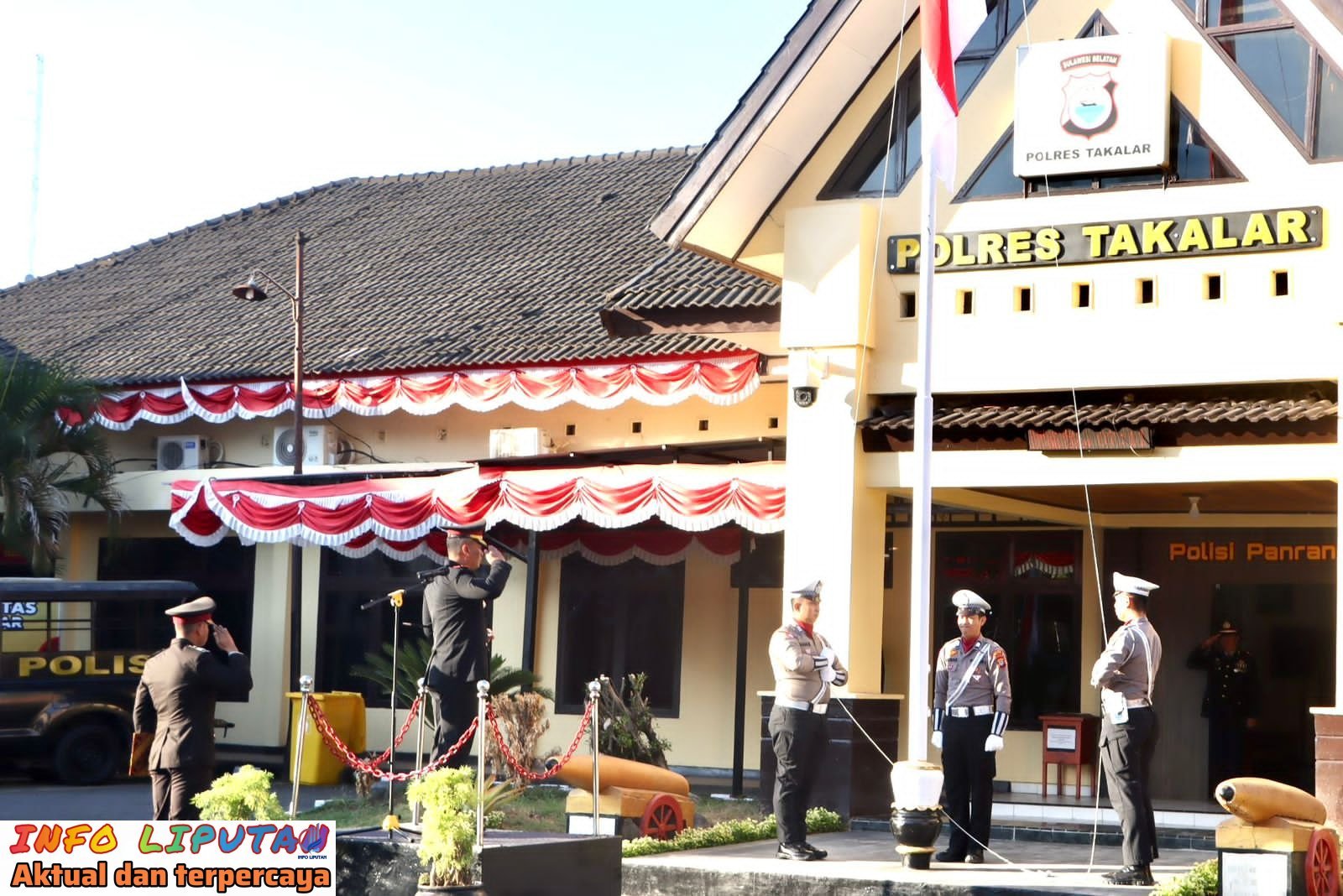 Kapolres Takalar Jadi Inspektur Upacara Pengibaran Bendera Dirgahayu RI Ke-79 Tahun 2024