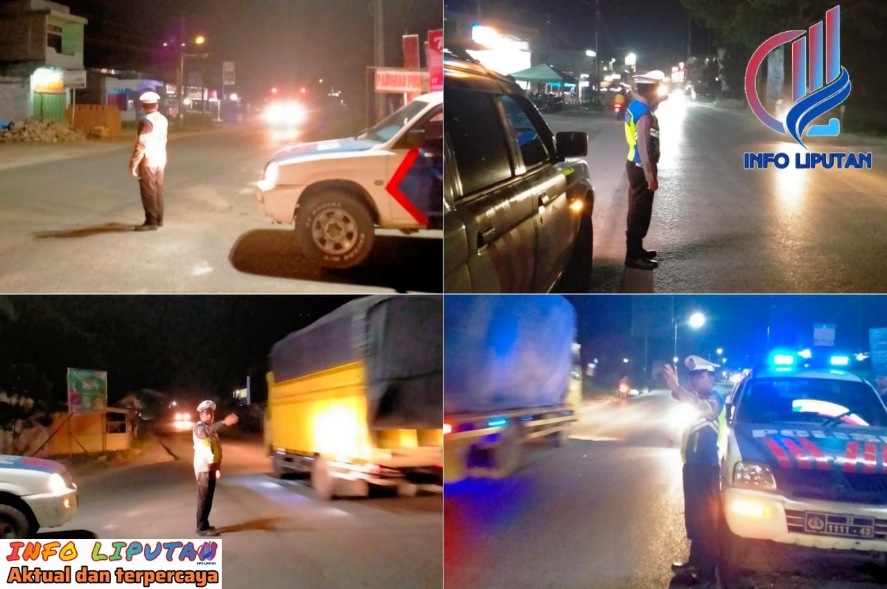 Nyalakan Lampu Rotator Warna Biru, Satlantas Polres Toba Patroli Blue Light Malam Hari
