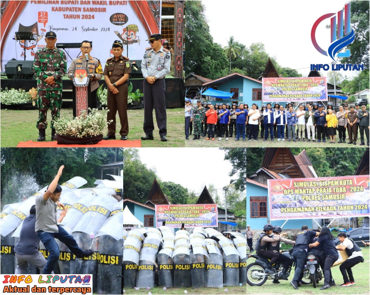 Simulasi Sispamkota dan Penandatanganan Deklarasi Pilkada Damai 2024 di Samosir