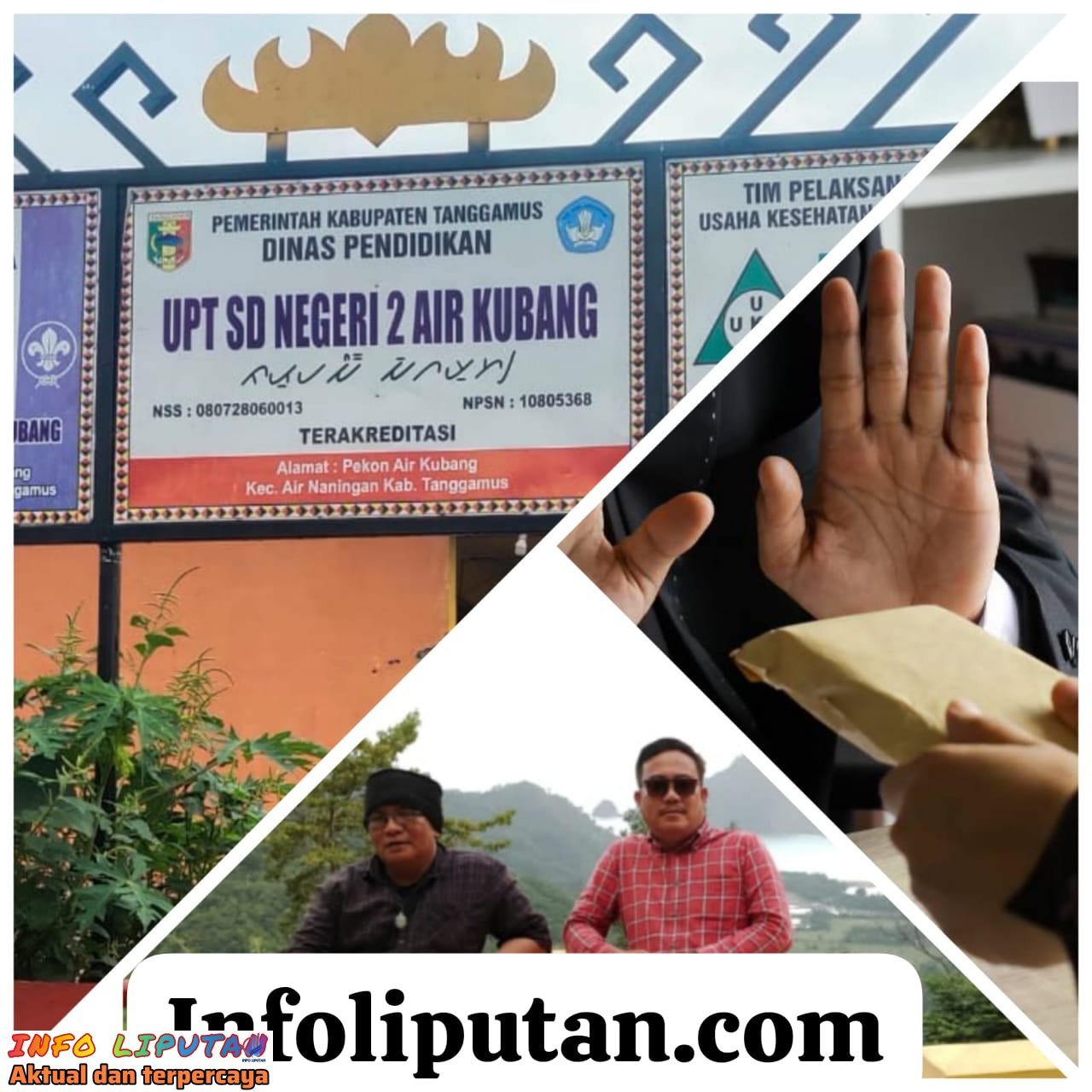 Dana BOS dan Upaya penyuapan oknum kepala sekolah SDN 2 Air Kubang kepada pihak wartawan.