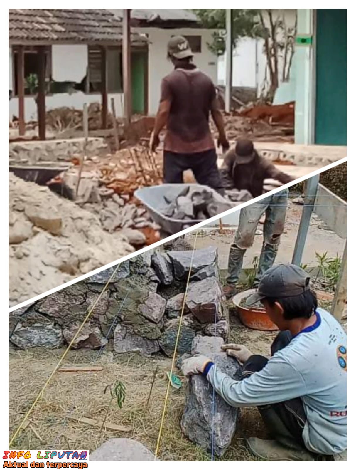 Diduga Kontraktor Abai, Pekerja Proyek Rehabilitasi Puskesmas Kalirejo Dibekali Alat Pelindung Diri Tidak Memadai.