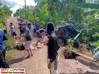 Tanggap Darurat Dua Pekon Di Kecamatan Air Nanigan Bersama Perbaiki Jalan Penghubung Yang Ambrol