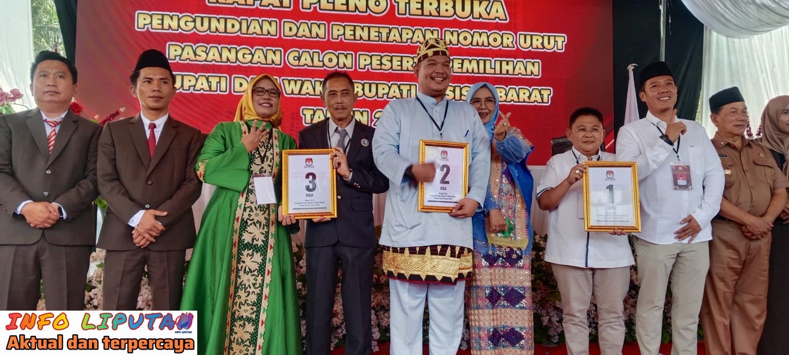 KPU Resmi Gelar Pengundian dan Penetapan Nomer Urut Ketiga Paslon Bupati dan Wakil Bupati Kabupaten Pesisir Barat