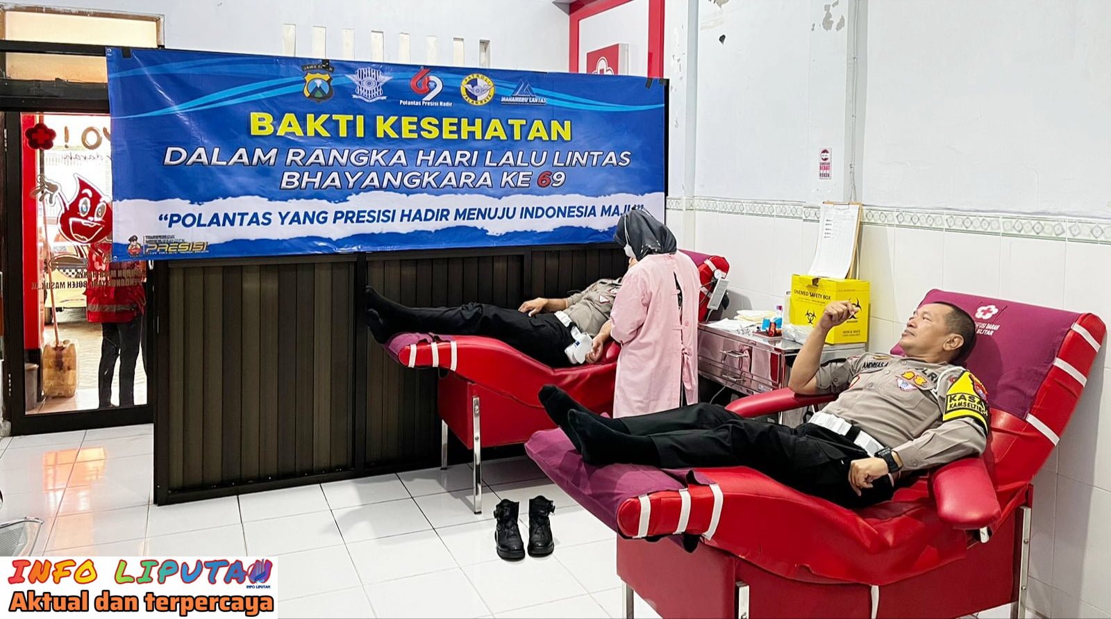 HUT Lalu Lintas Ke-69, Satlantas Polres Blitar Kota Laksanakan Donor Darah