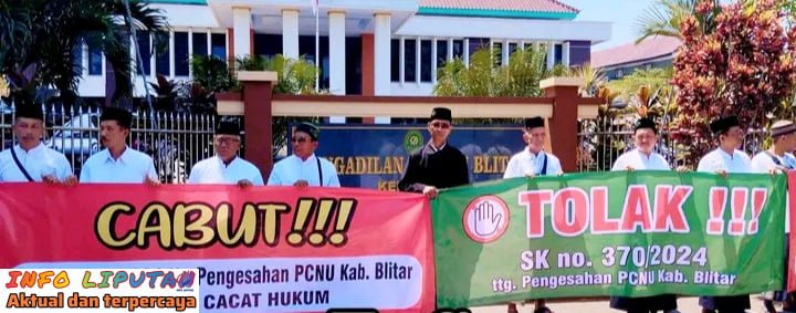 Dinilai Cacat Hukum,Puluhan Warga NU Blitar Gugat SK Pengesahan PCNU 2024