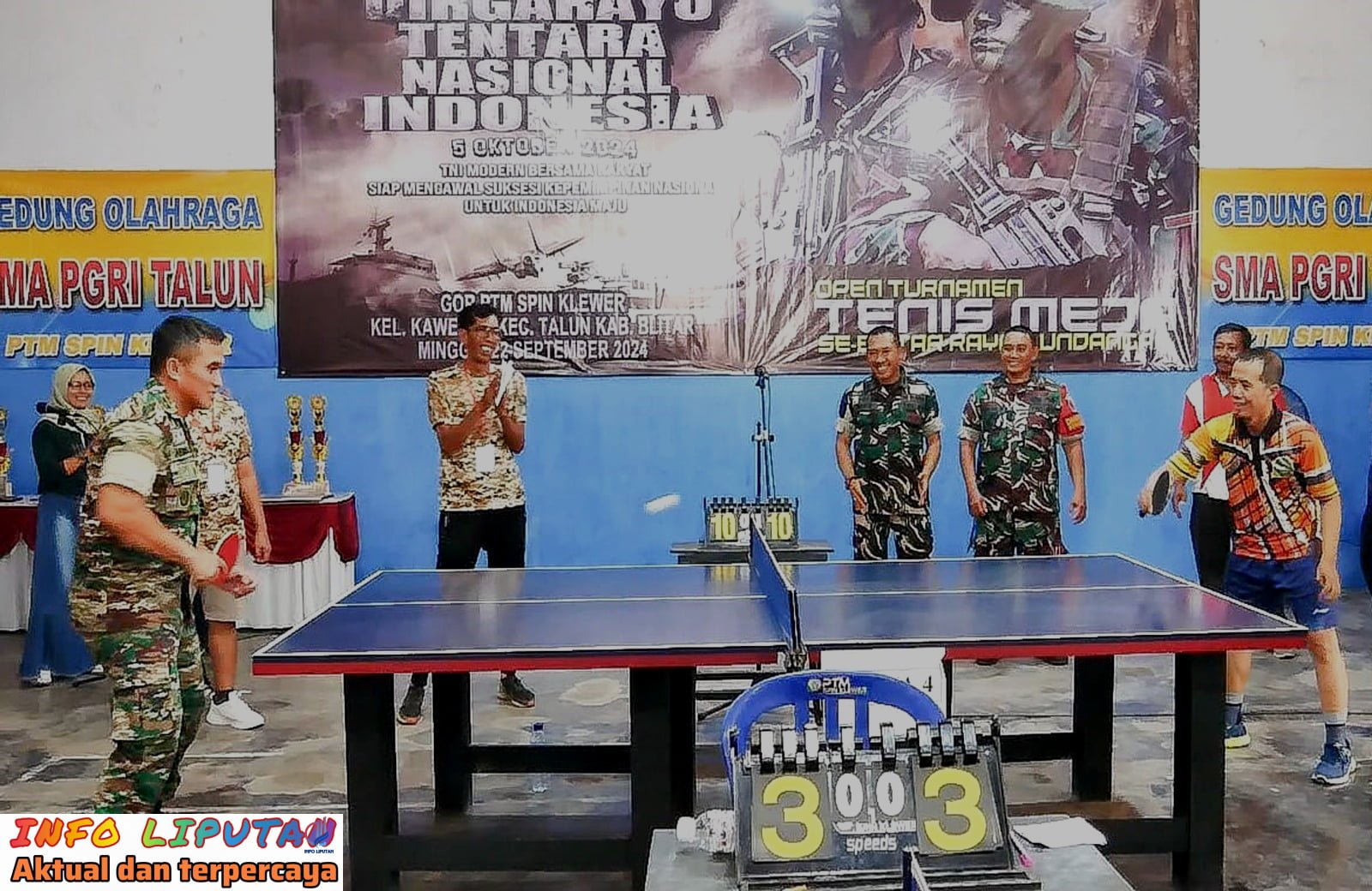 HUT TNI Ke-79 Kodim 0808/Blitar Gelar Lomba Tenis Meja Dandim Cup 2024