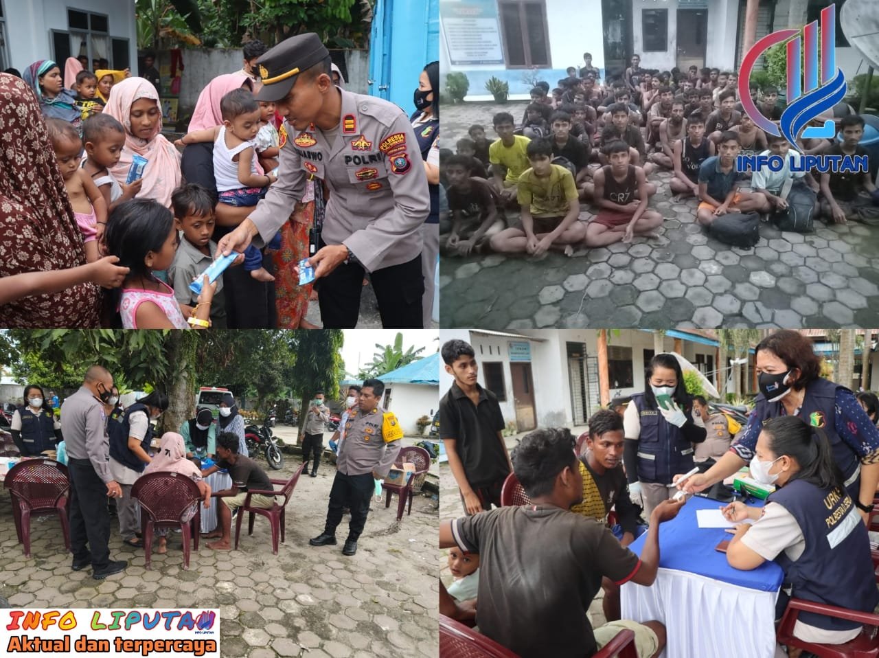 Gerakan Kemanusiaan Polresta Deli Serdang Berikan Layanan Kesehatan Kepada Etnis WNA Rohingya di Kecamatan Pantai Labu