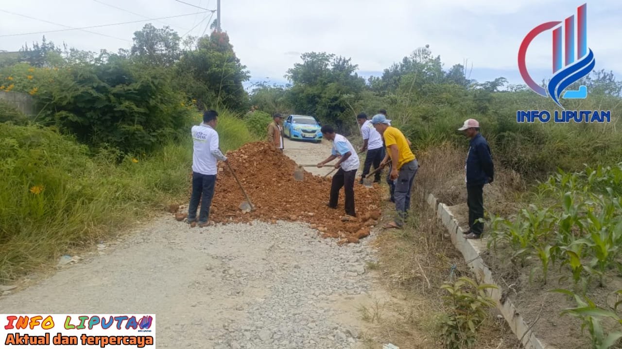 Gotong Royong Perbaiki Jalan Rusak, Relawan JTP-DEN’S Sambut Kehadiran Calon Bupati Taput No Urut 02