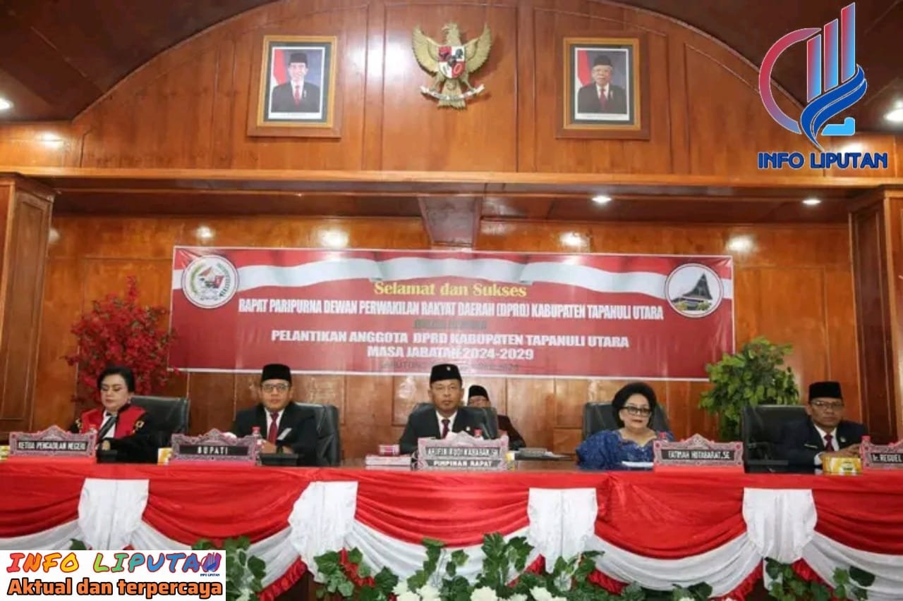 Pejabat Bupati Tapanuli Utara Hadiri Pelantikan 35 Anggota DPRD Kabupaten Tapanuli Utara Periode 2024-2029
