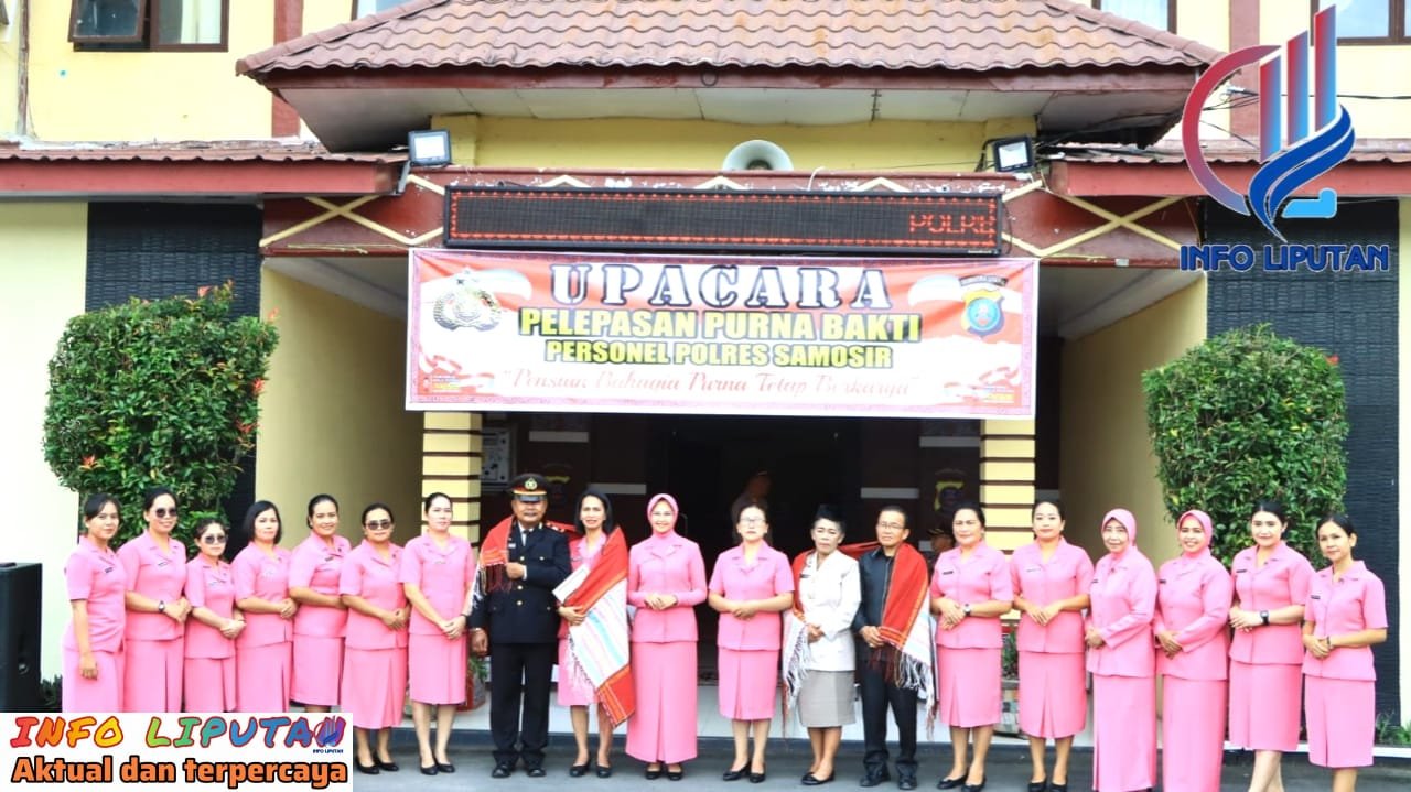 Pelepasan Purna Bhakti Tiga Personil Polres Samosir Berlangsung Khidmat