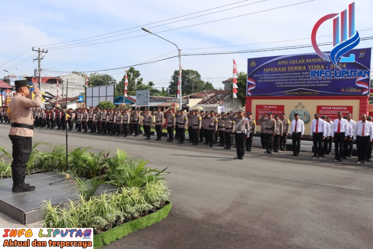Kapolresta Deli Serdang Pimpin Apel Gelar Pasukan Ops Zebra Toba 2024