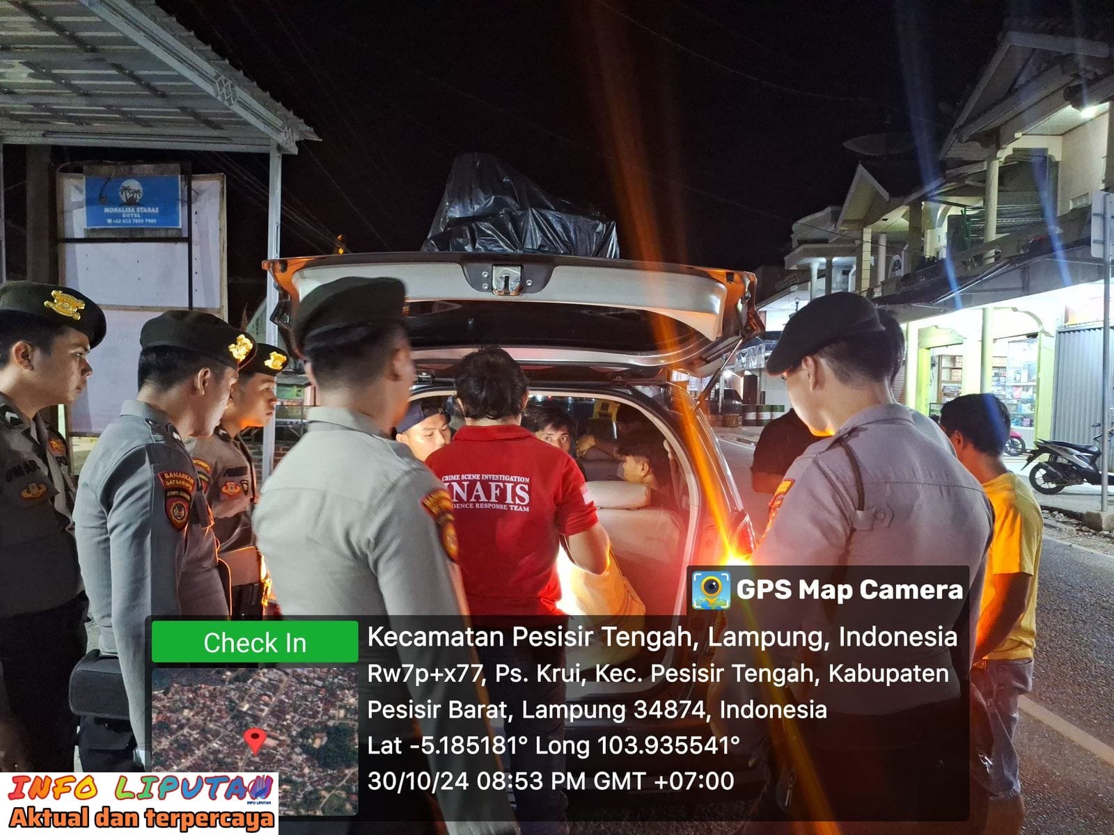 Jelang debat kandidat bupati dan wakil polres pesisir barat laksanakan KRYD cipta kondisi antisipasi ganguan kamtibmas