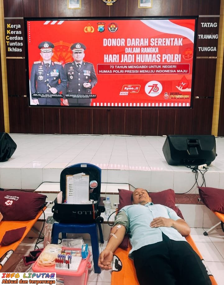 Hari Jadi Humas Polri,Polres Blitar Kota Gelar Donor Darah
