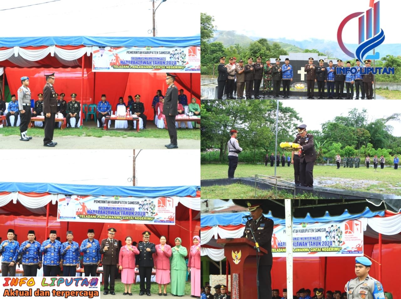 Plh Kapolres Samosir, Pimpin Upacara Ziarah Makam Pahlawan dan Peringatan Hari Pahlawan 2024 di Kabupaten Samosir