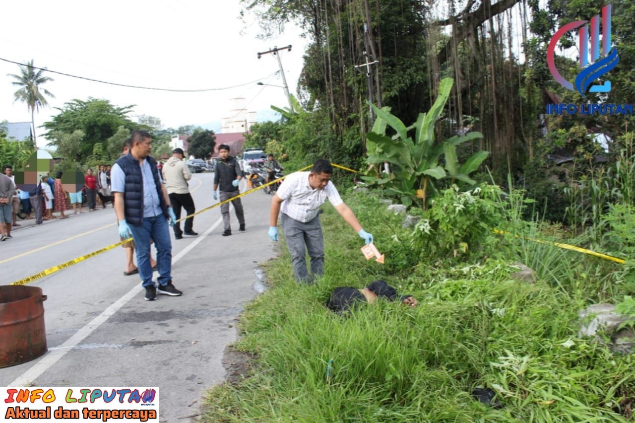 Polres Samosir Lakukan Olah TKP dan Penyelidikan Penemuan Mayat di Desa Simarmata Diduga Korban Kecelakaan Tunggal Akibat Mabuk