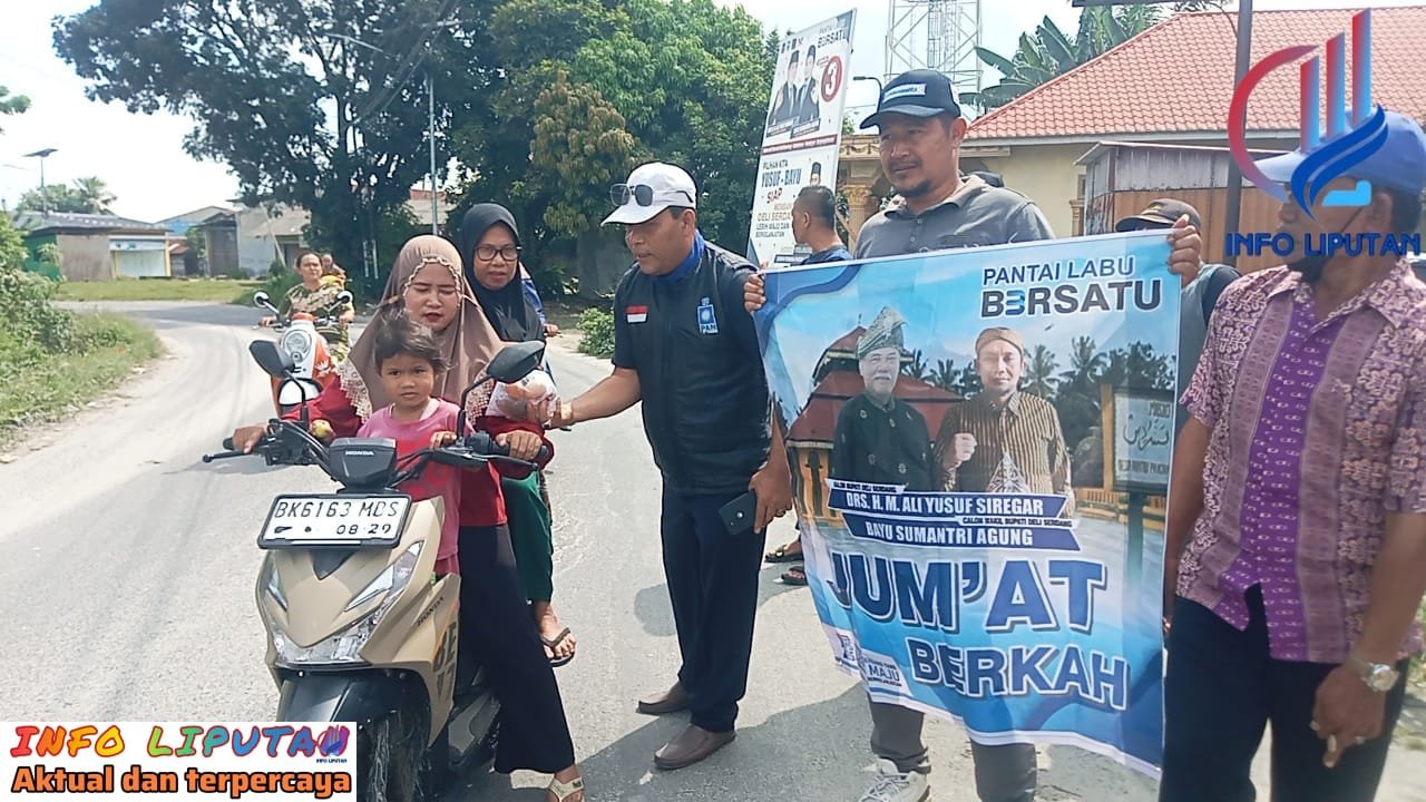 Relawan Pantai Labu Bersatu, Bagikan Makanan Sehat dan Susu ke Pengguna Jalan
