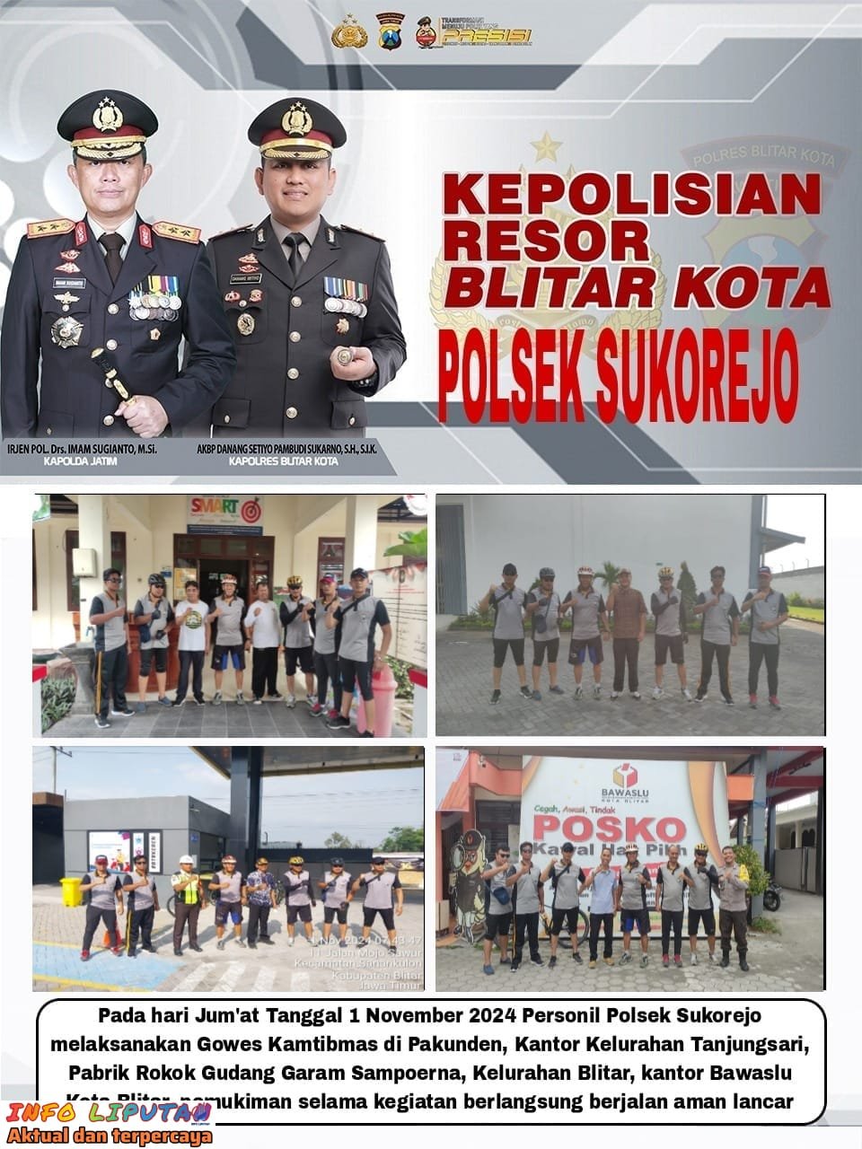 Gowes Kamtibmas Polsek Sukorejo “Tradisi Membangun Situasi Yang Kondusif”