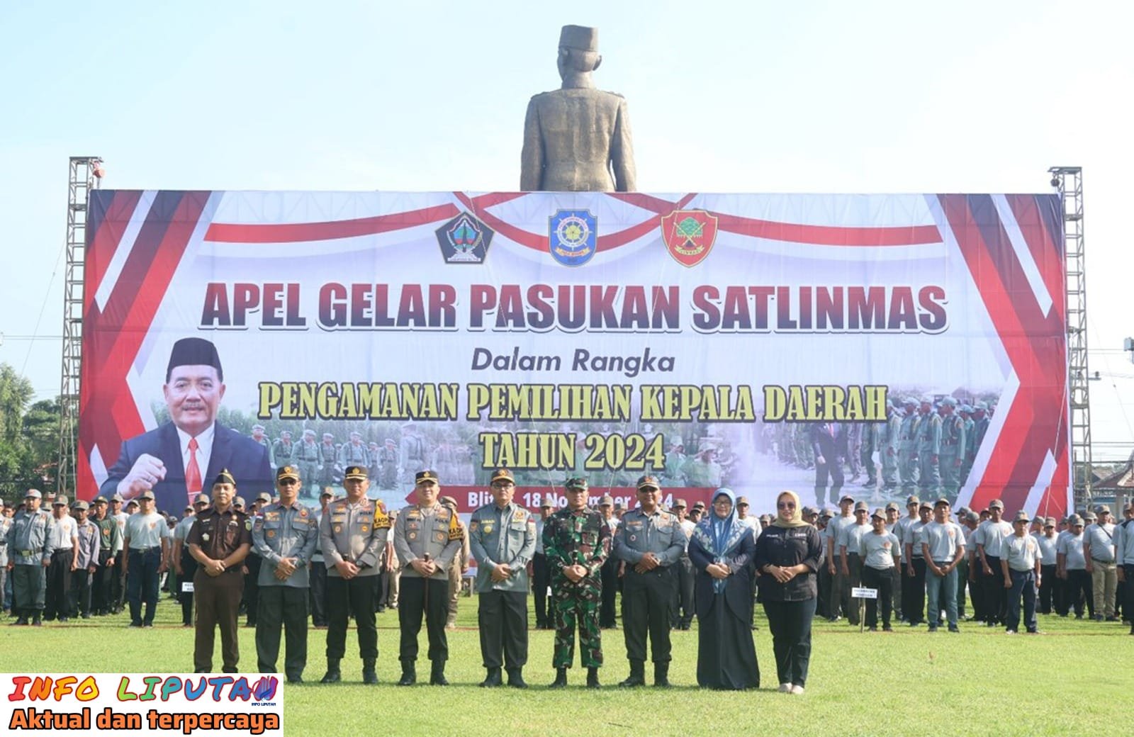 Sinergitas Persiapan Pilkada 2024, Forkopimda Dan Forkopimcam Kab, Blitar Ikuti Apel Gelar Linmas Di Pemkab Blitar