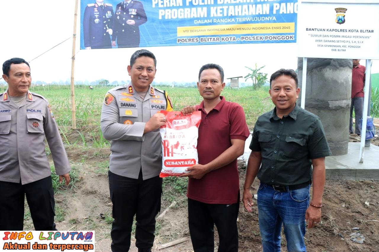 Dukung Program Asta Cita, Polres Blitar Kota Serahkan Bantuan Sumur Dan Pompa Air Irigasi untuk Wujudkan Kemandirian Pangan
