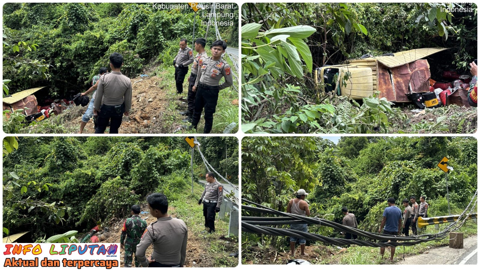 Gerak cepat polsek bangkunat evaluasi kendaraan laka tunggal