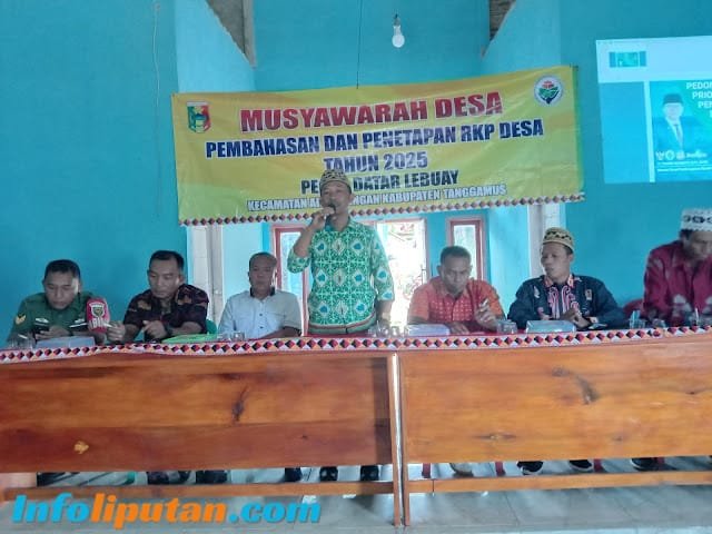 Pemerintah Pekon Datar Lebuwai Kecamatan Air Nanigan Gelar Musdes Tetapkan RKP Tahun Angaran 2025