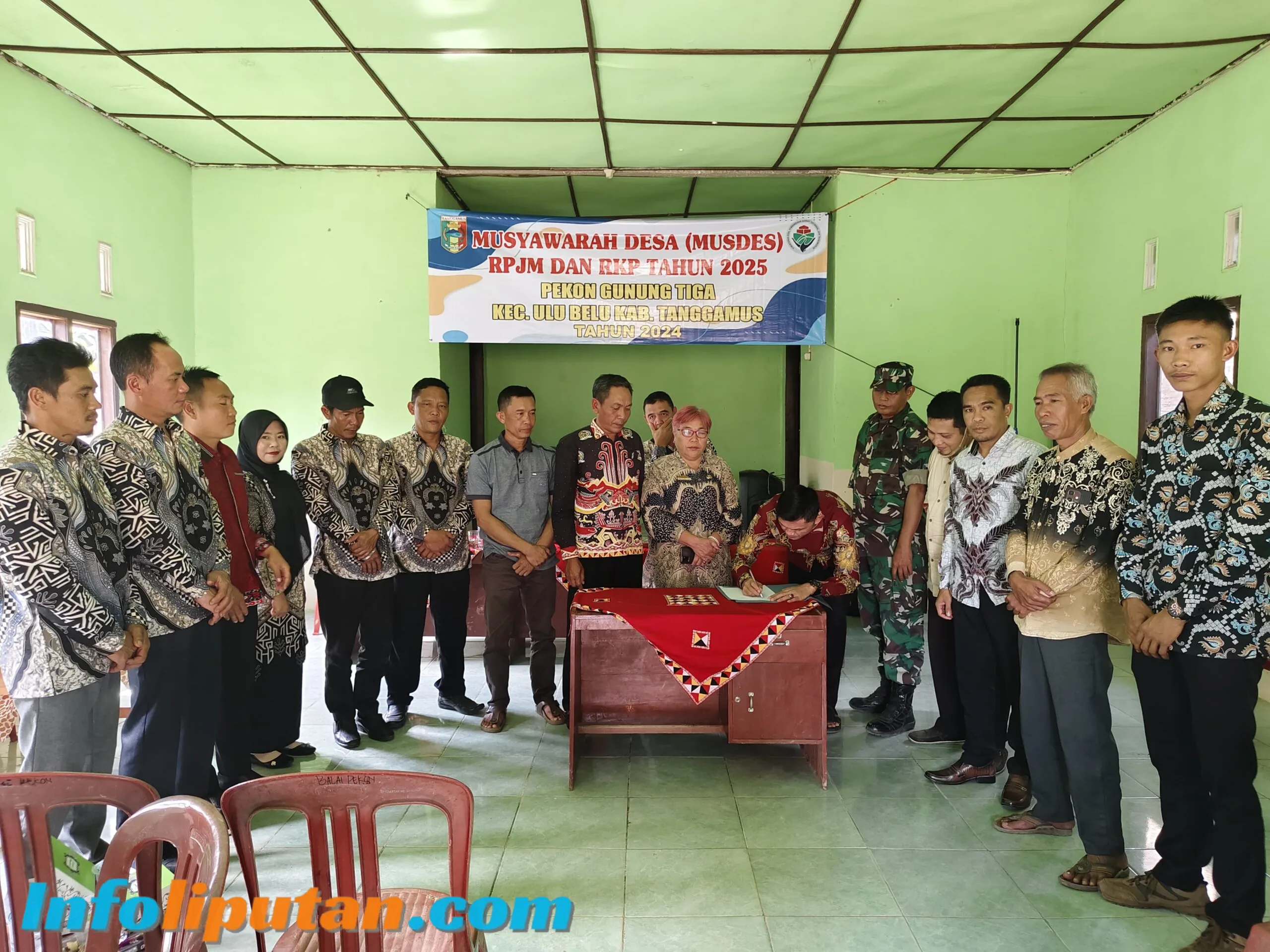Pekon Gunung Tiga Kecamatan Ulu Belu Gelar Musdes Penetapan APBP Tahun Angaran 2025