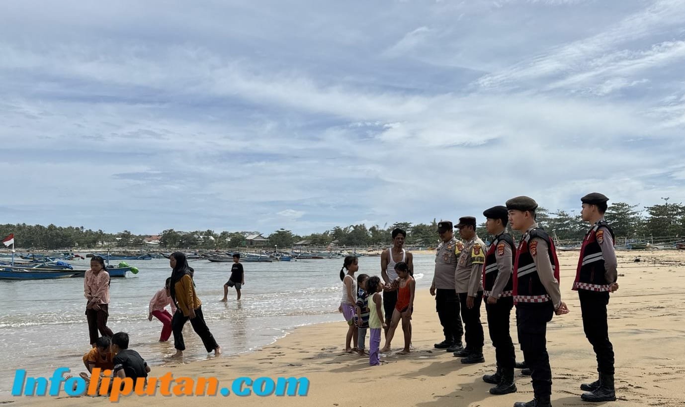 Polsek Bengkunat Himbau Masyarakat Jaga Keselamatan saat Liburan ke Pantai