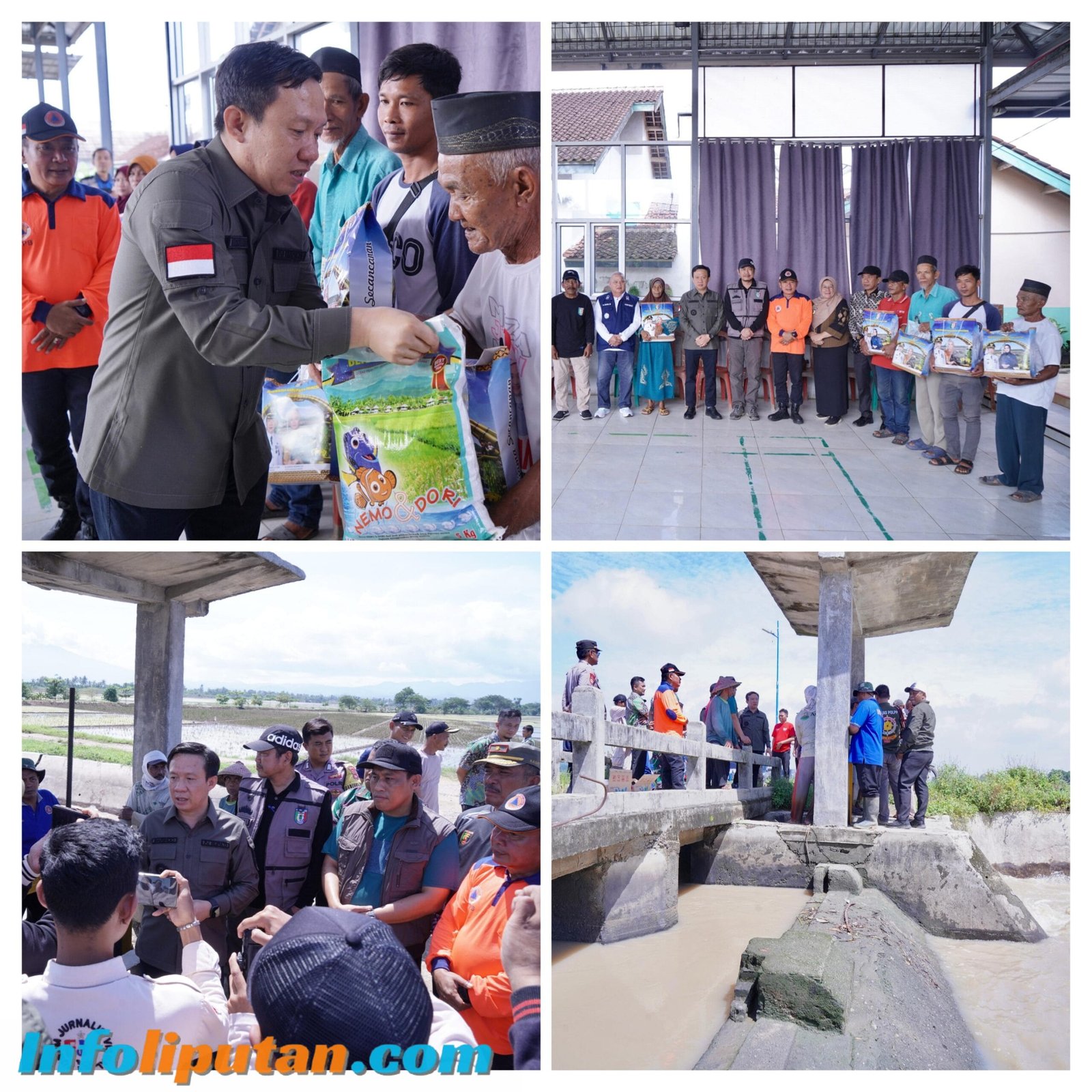Tinjau Lokasi Terdampak Banjir di Ambarawa, Pj Bupati Pringsewu Serahkan Bantuan