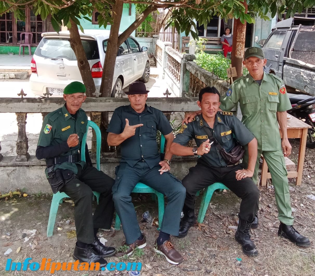 Jumaki Komandan Linmas Pekon Penantian Sukses Kawal Acara Unduh Mantu HJ Sasmadi Degan Aman Dan Tertib