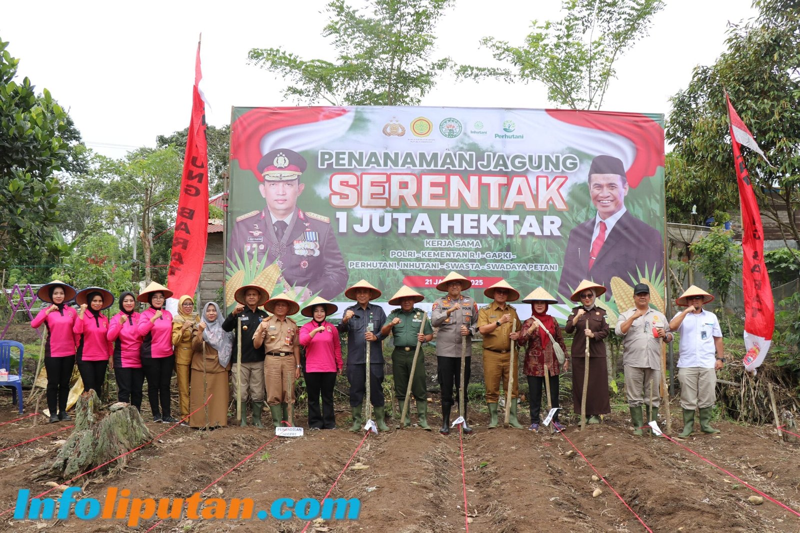Polres Lampung Barat Laksanakan Penanaman Jagung Serentak 1 Juta Hektar dalam Rangka Mewujudkan Swasembada Pangan