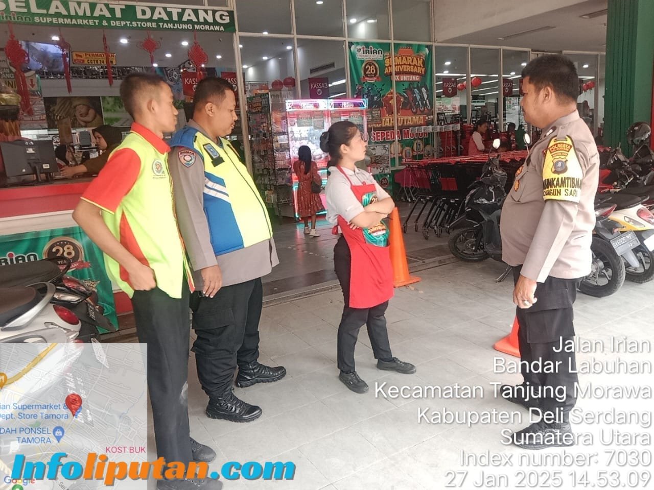 Polsek Tanjung Morawa Tingkatkan Patroli di Pusat Perbelanjaan untuk Cegah Kejahatan