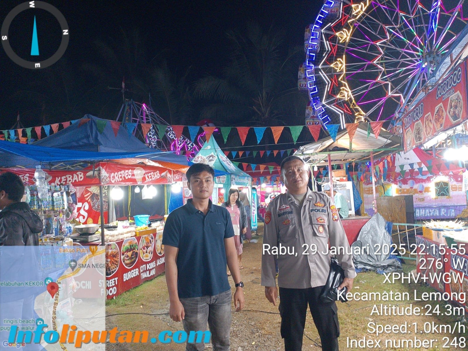 Polsek Pesisir Utara Gelar Patroli untuk Amankan Pasar Malam di Pekon Penengahan