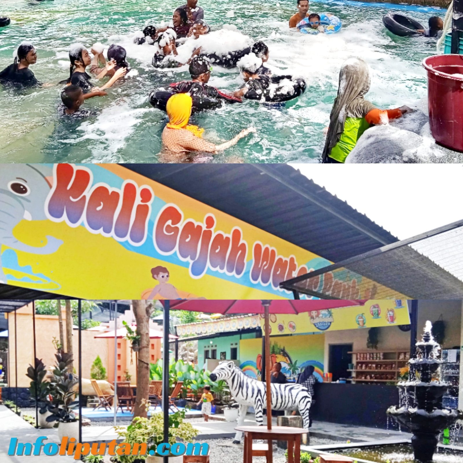 Kali Gajah Waterpark Sensasi Mandi Busa Buat Liburan Makin Seru