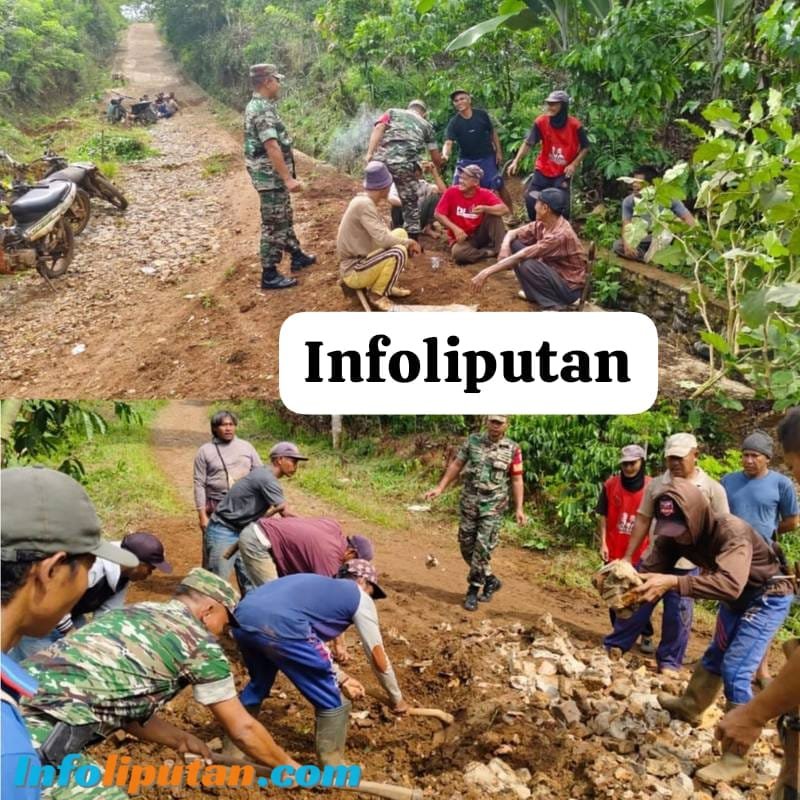 Koramil 424-08 Ppg Bersama Warga Melaksanakan Kegiatan Gotong Royong Bersama Warga