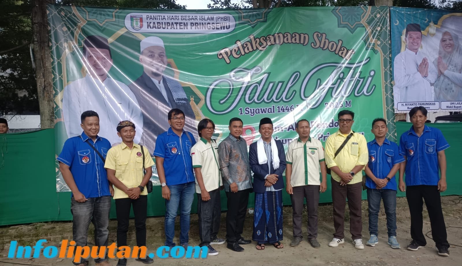 Pemuda Lintas Agama Jaga Sholat Ied di Pendopo Pringsewu