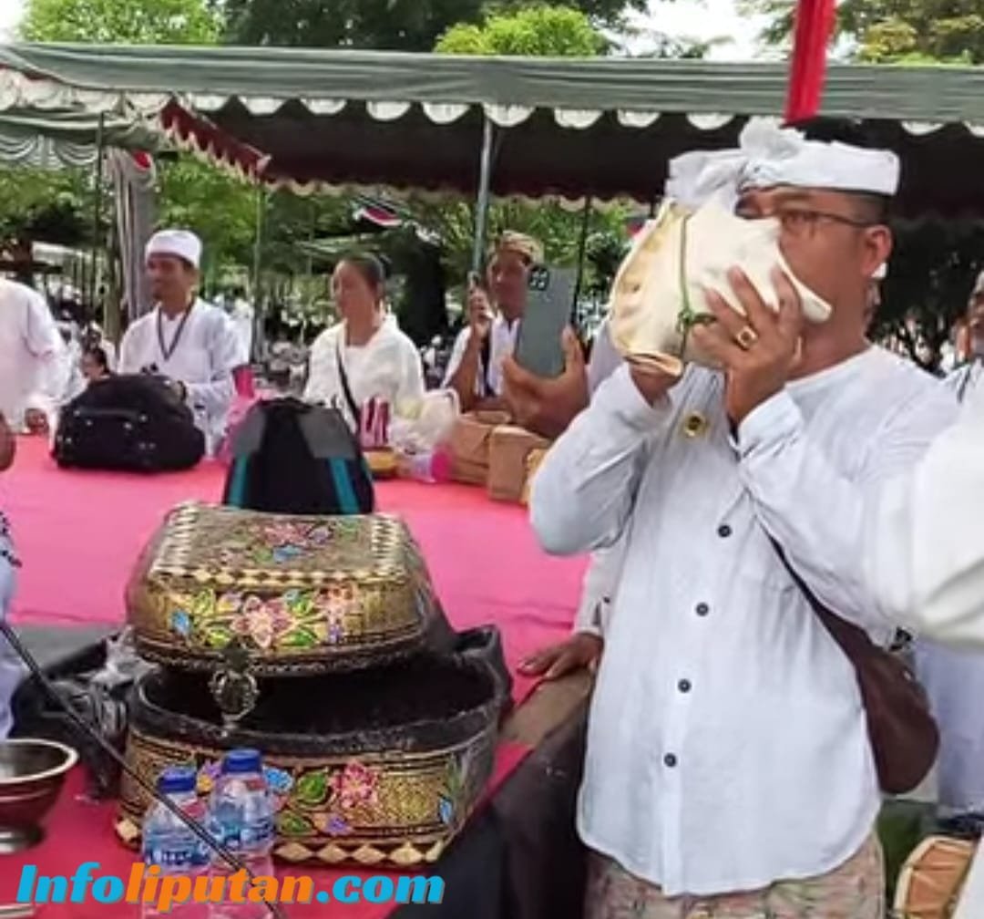 Upacara Tawur Agung Kesanga di Candi Prambanan, Klaten, dengan kehadiran Wakil Presiden Gibran Rakabuming Raka dan Menteri Agama Nasaruddin Umar.