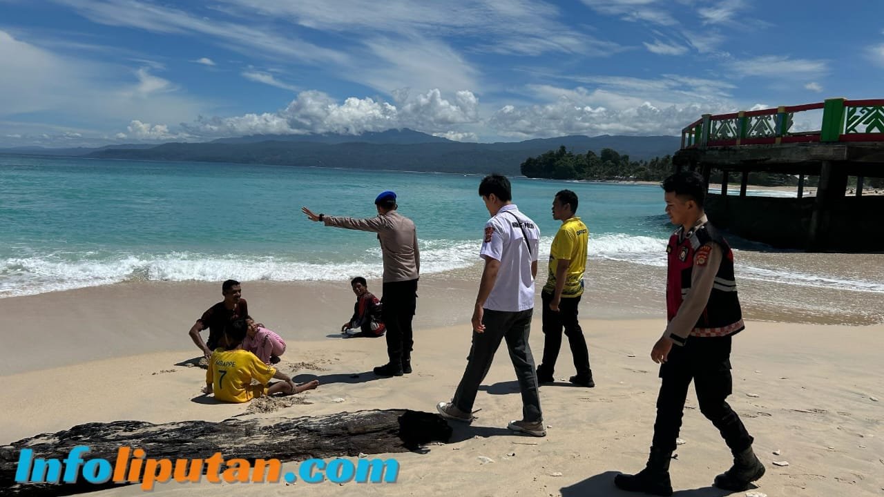 Polres Pesisir Barat Jaga Keamanan Wisata Pantai