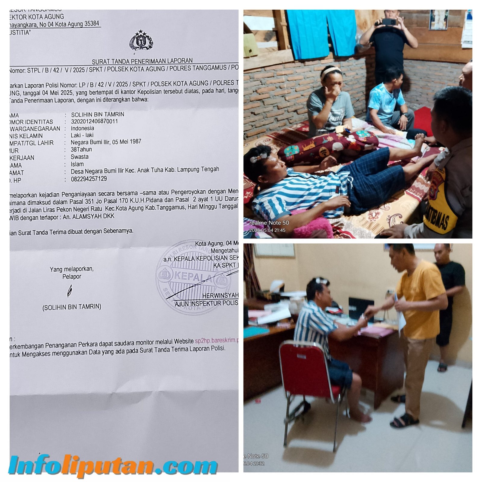 Warga Asal Lamteng Ribut Di Tanggamus Saat Ini Ditangani Polsek Kota Agung