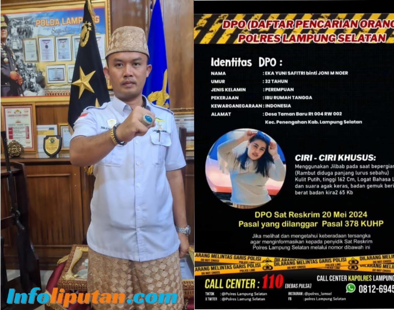 DPO Polres Lamsel Masih Bebas Berkeliaran, Korban Minta Polisi Serius dan Laskar Lampung Siap Kawal