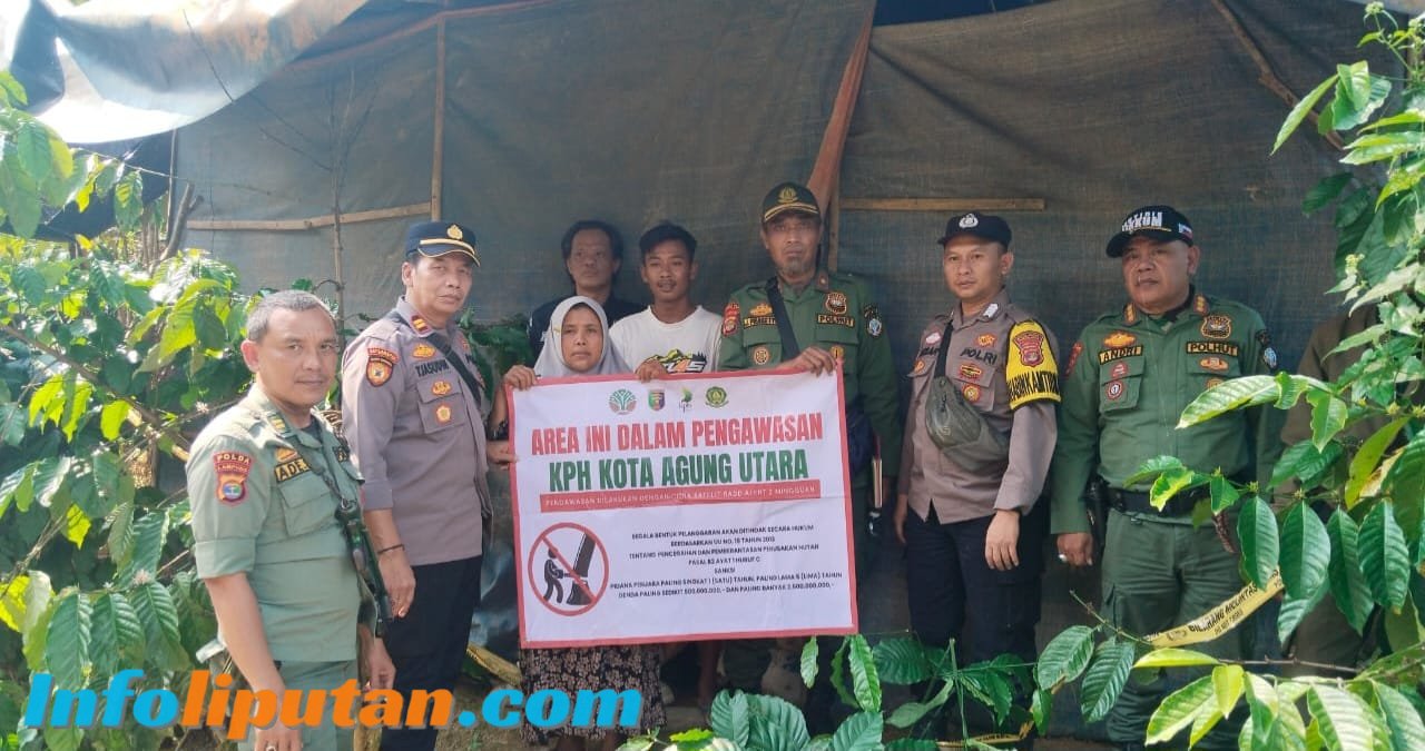Polsek Wonosobo dan Polhut KPH Kota Agung Utara Tutup Tambang Ilegal di Bandar Negeri Semuong
