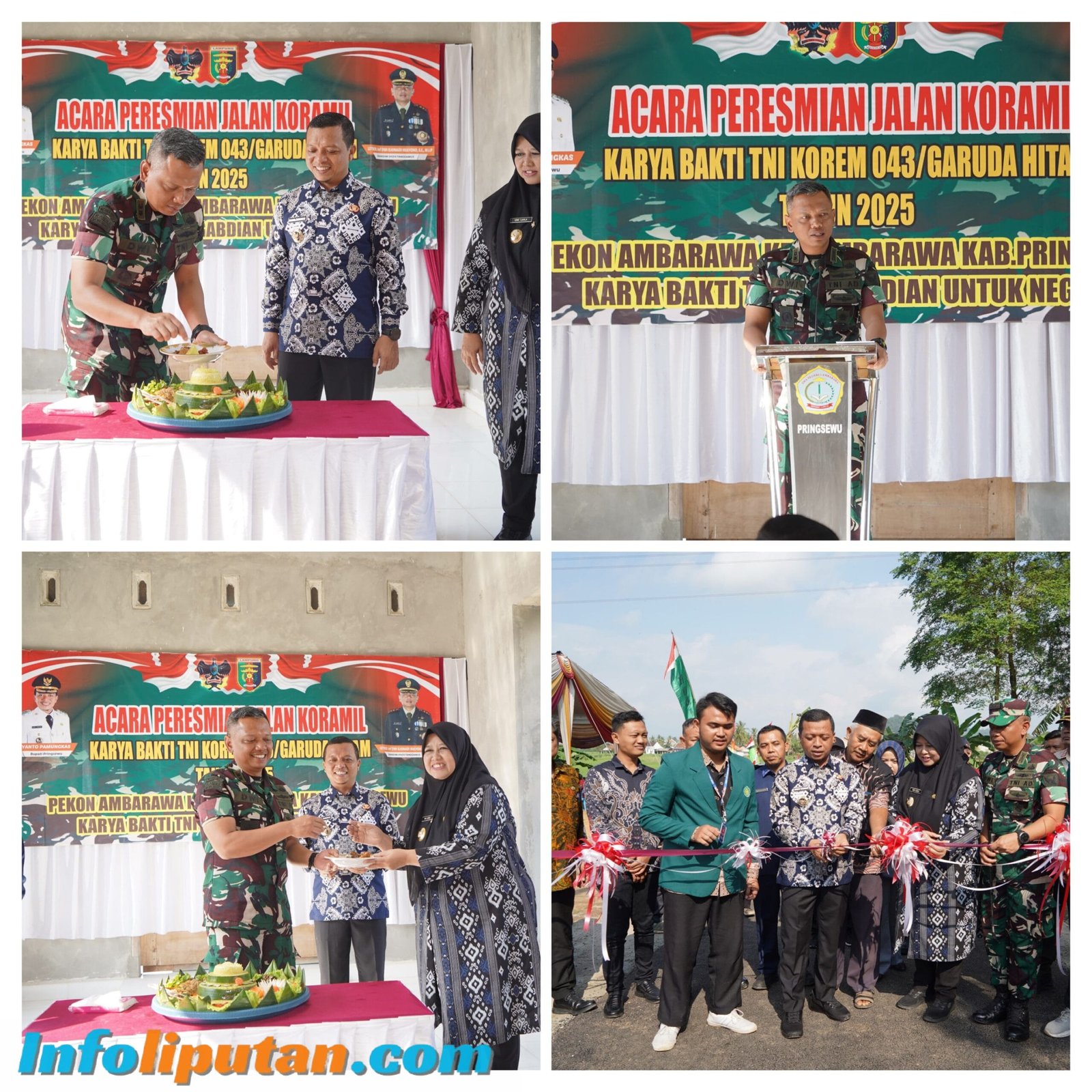 Kodim 0424/Tanggamus Buka Karya Bakti TNI di Pringsewu, Dandim: Ini bentuk nyata sinergi TNI dengan pemerintah dan masyarakat