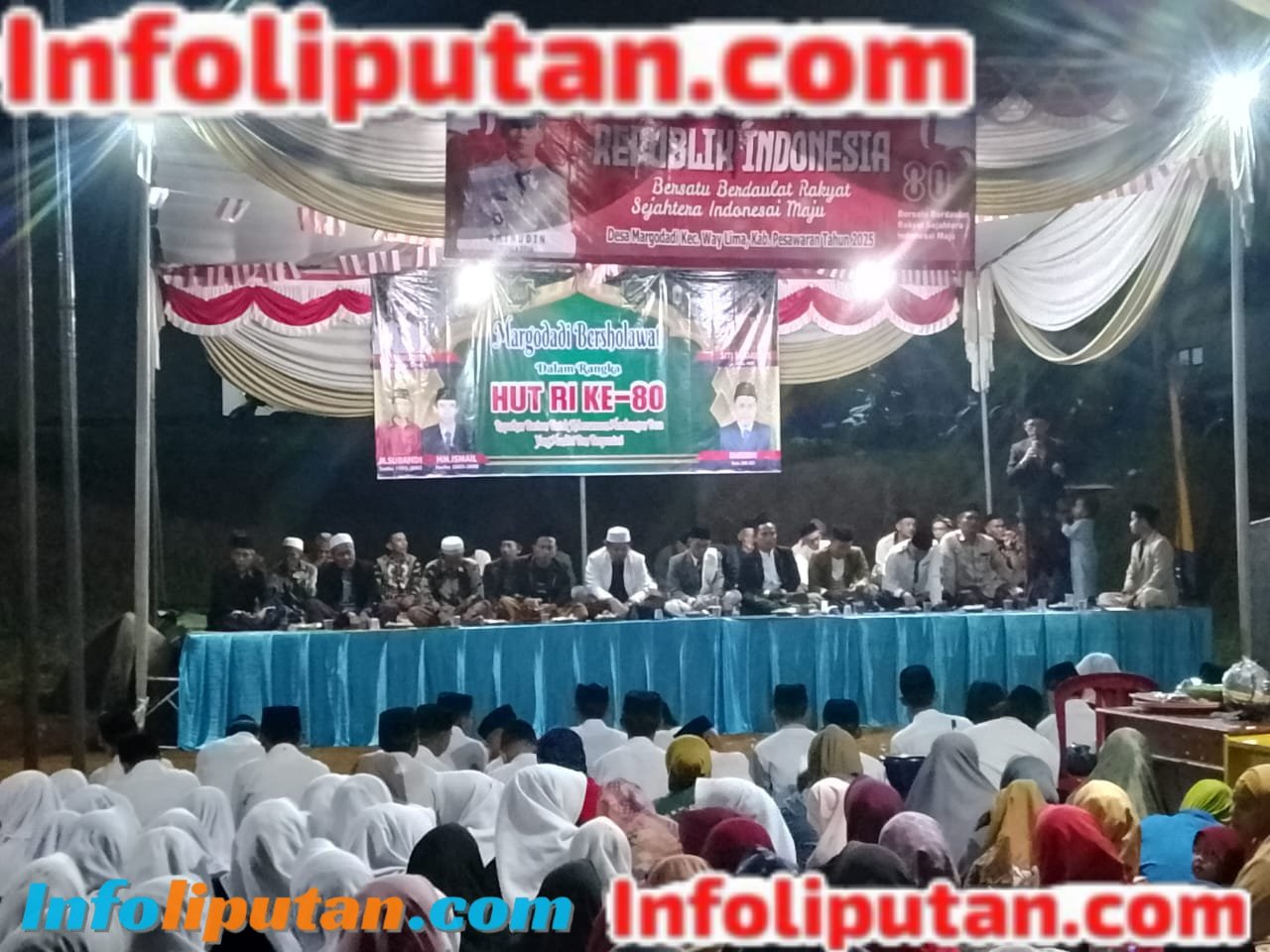 Gebyar Sholawat Desa Margodadi Semarakkan Malam Menyambut HUT ke-80 Kemerdekaan RI
