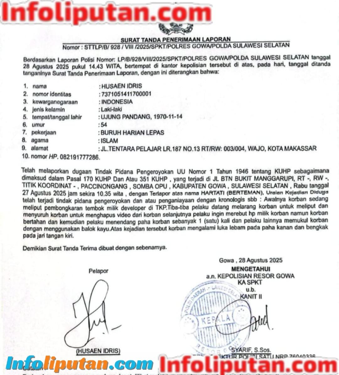 Tamparan Keras Bagi Kebebasan Pers, FPII Sulsel Kecam Brutalitas Terhadap Jurnalis di Gowa