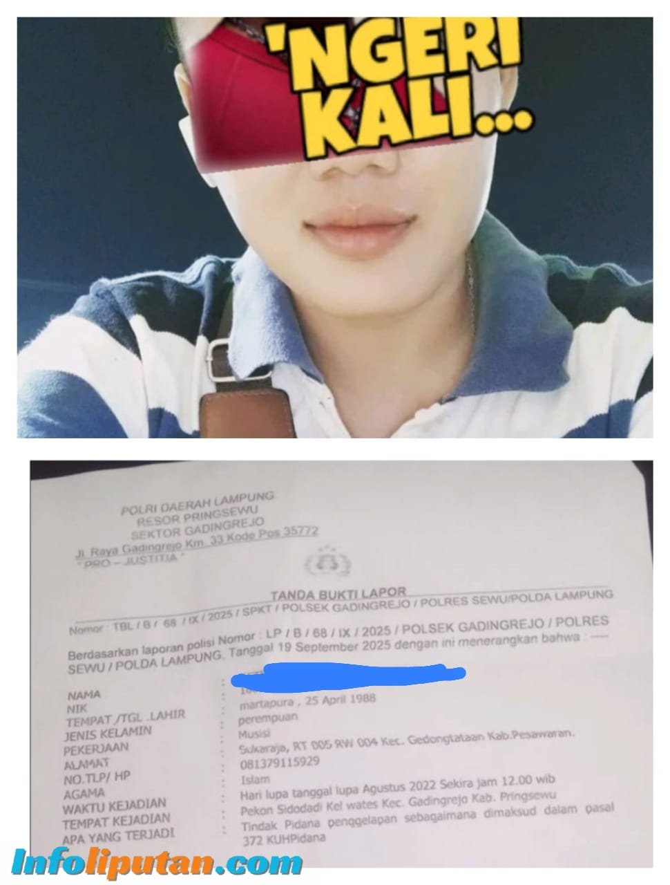 Motor Ninja Raib 3 Tahun, Korban Akhirnya Polisikan Pelaku ke Polsek Gading Rejo