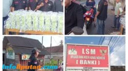 LSM Banki DPD Tanggamu Bagikan Paket Takjil Kepada Warga Yang Melintas Di Jalan Raya Pulau Pangung