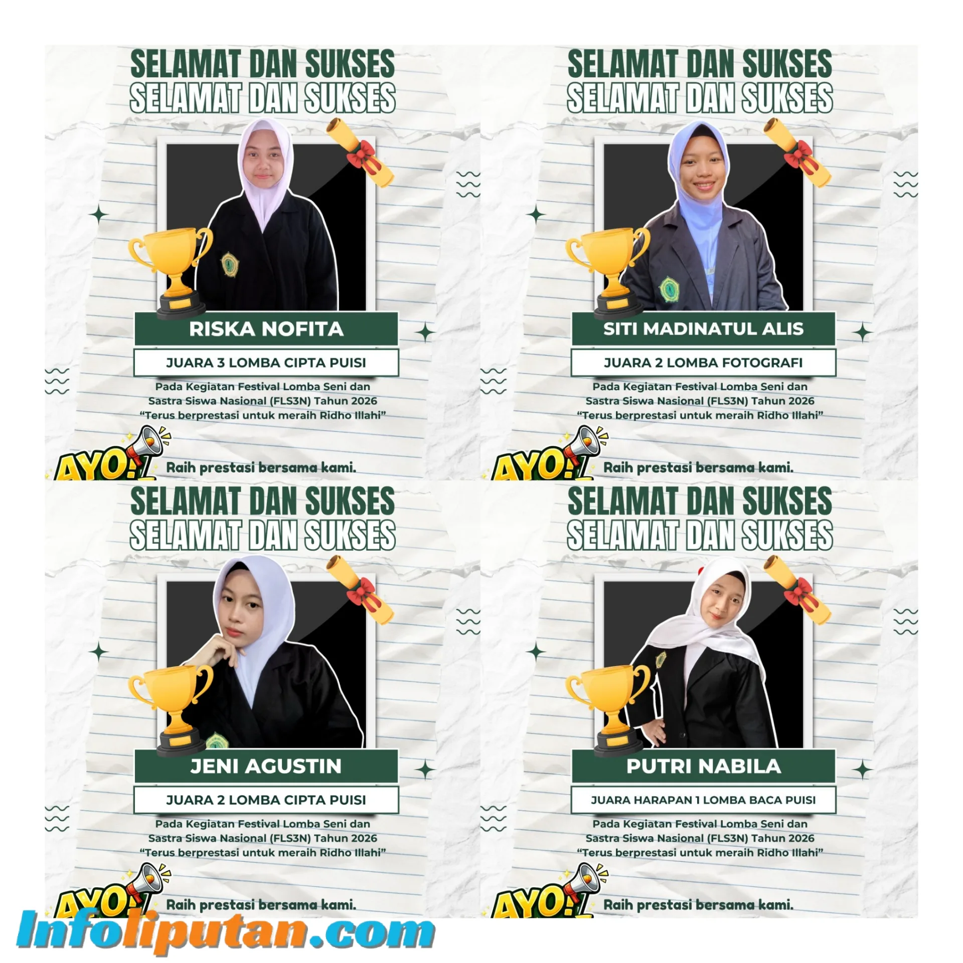 Siswa SMA S Darul Fikri Borong Prestasi Di FLS3N Tanggamus 2026