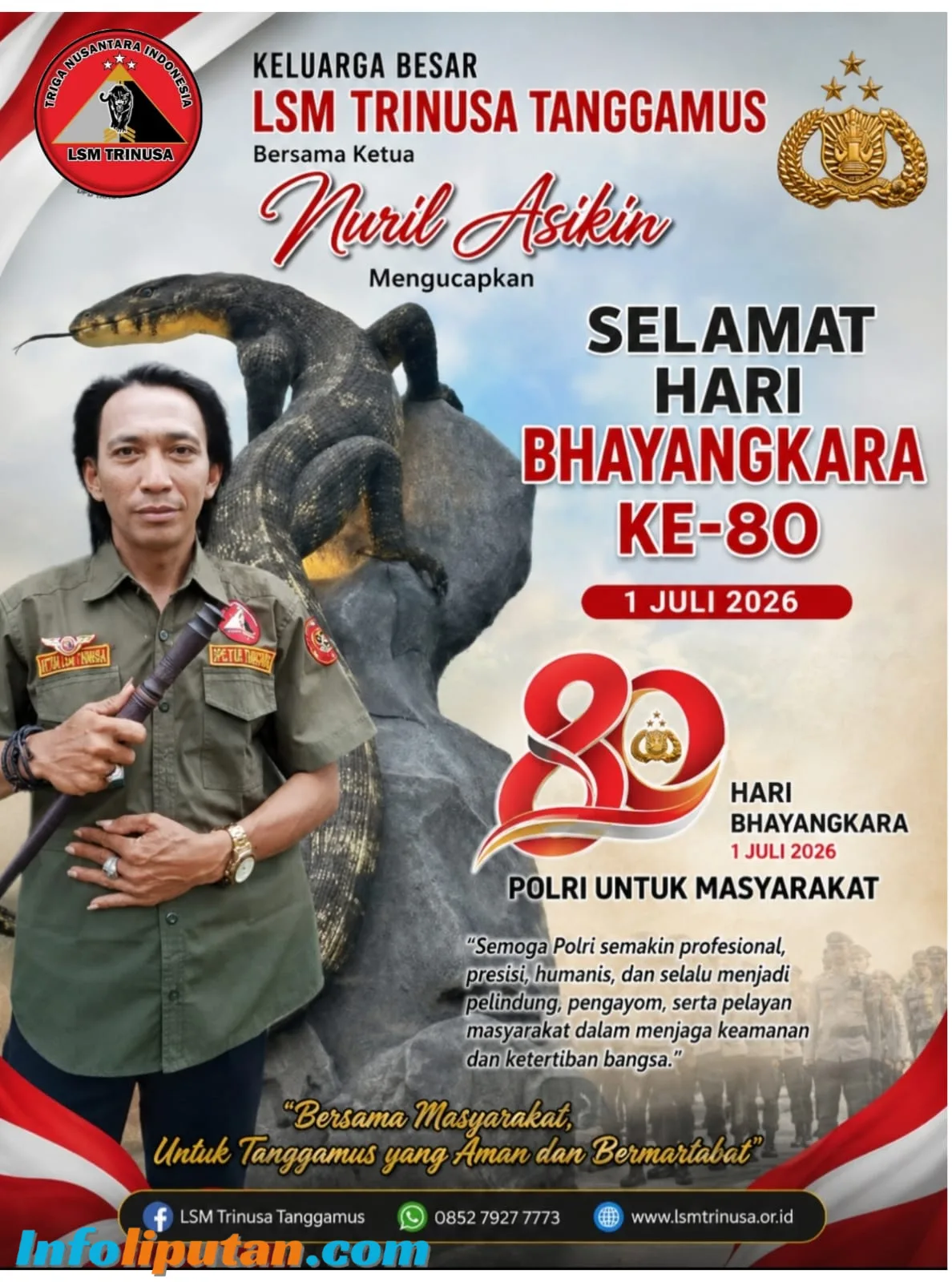 Ketua DPC LSM Trinusa Tanggamus Ucapkan Selamat HUT Bhayangkara ke-80