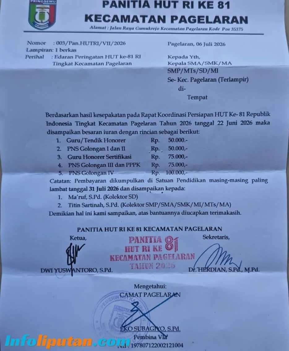 VIRAL SURAT EDARAN PUNGUTAN HUT RI KE-81 TUAI SOROTAN